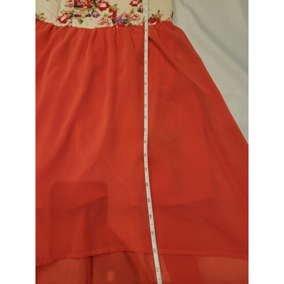 Y2K Fairy Dress Juniors Medium Floral Solid Flowy High Low Hem Love Culture - Picture 7 of 7